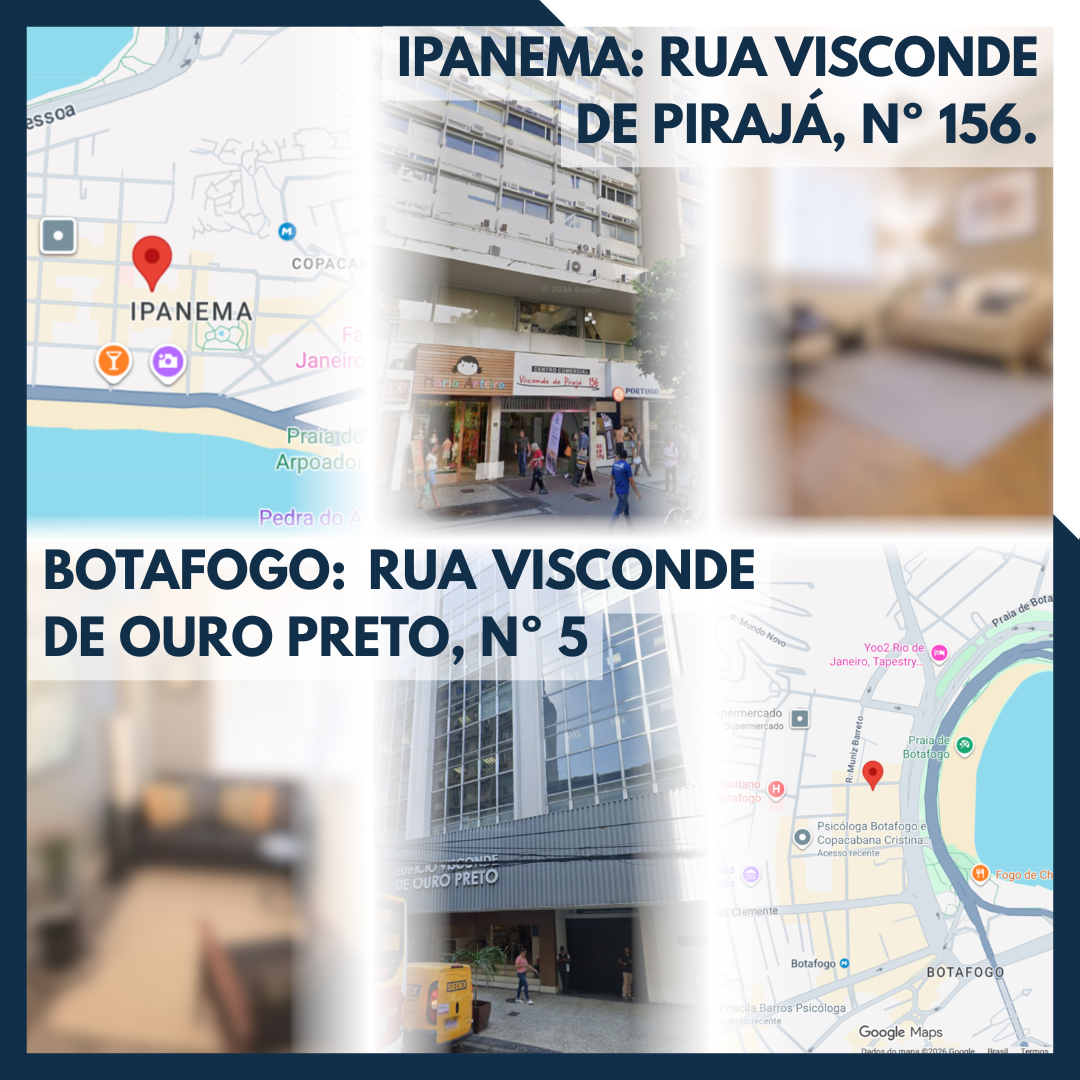 Localização dos consultórios do Psicólogo Kaick Pereira